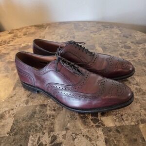 Allen Edmonds McAllister Wingtip Oxford Dress Shoe 11 D Burgundy Leather 6225